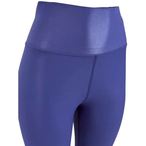 Carbon38 High Rise Full-Length Shine Glossy Blue High-Waist Activewear Leggings - Picture 14 of 16